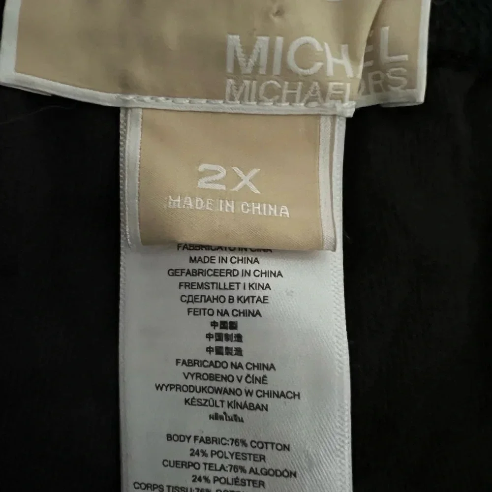 Michael Kors rhinestone black velvet velour Cotton pants joggers XXL pull on